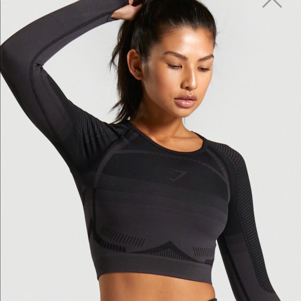 Gymshark GEO SEAMLESS LONG SLEEVE CROP